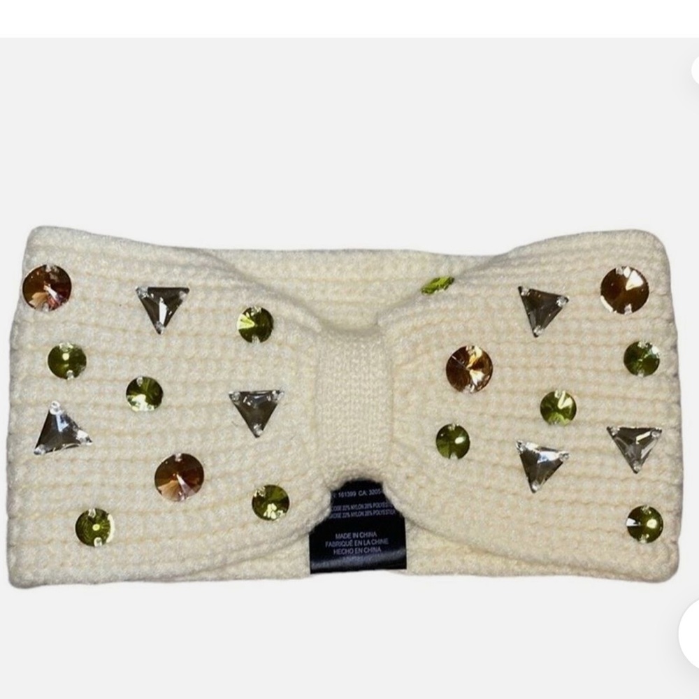 NWOT Anthropologie Lele Sadoughie Misha Embellished Cream Headband, One size
